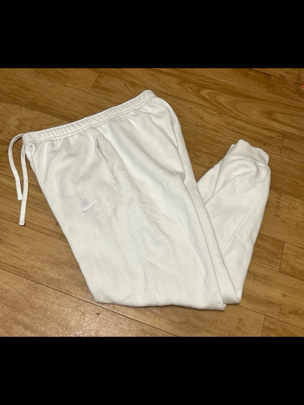 Nike mens White Fleece Jogger Sweatpants